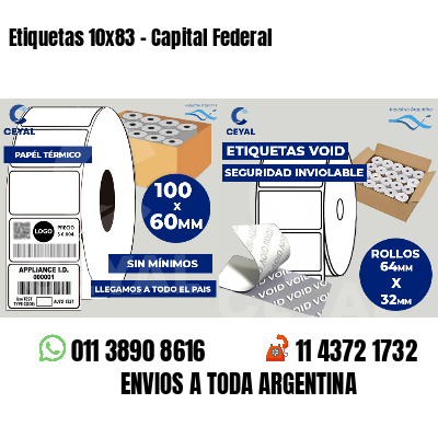 Etiquetas 10x83 - Capital Federal