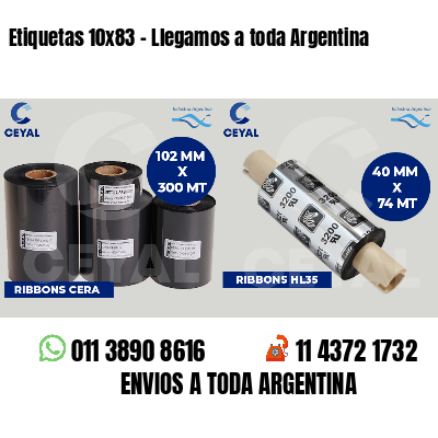 Etiquetas 10x83 - Llegamos a toda Argentina