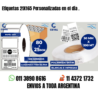 Etiquetas 21X165 Personalizadas en el día .