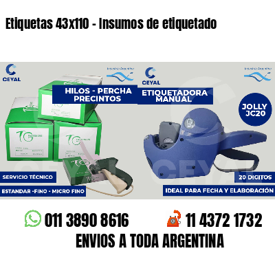 Etiquetas 43x110 - Insumos de etiquetado