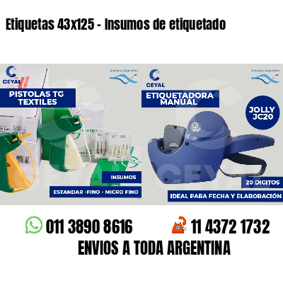 Etiquetas 43x125 - Insumos de etiquetado