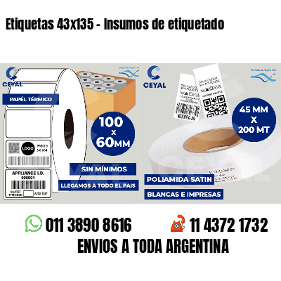 Etiquetas 43x135 - Insumos de etiquetado