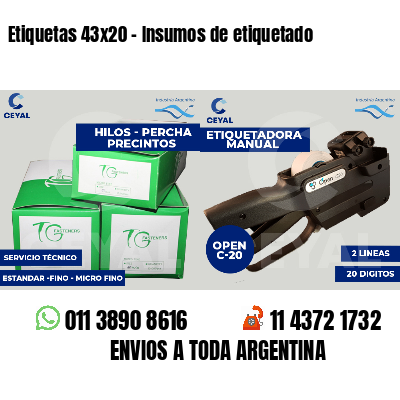 Etiquetas 43x20 - Insumos de etiquetado