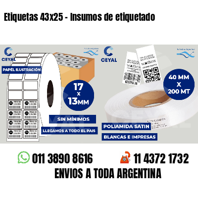 Etiquetas 43x25 - Insumos de etiquetado