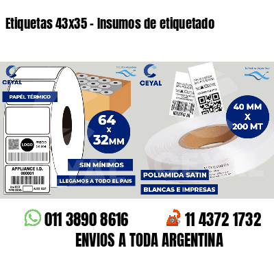 Etiquetas 43x35 - Insumos de etiquetado