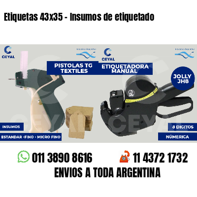 Etiquetas 43x35 - Insumos de etiquetado