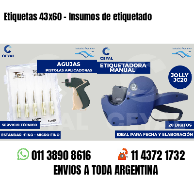 Etiquetas 43x60 - Insumos de etiquetado