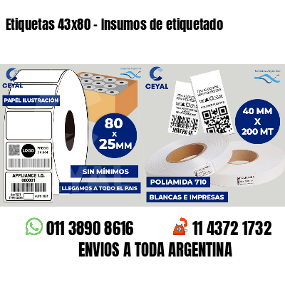 Etiquetas 43x80 - Insumos de etiquetado