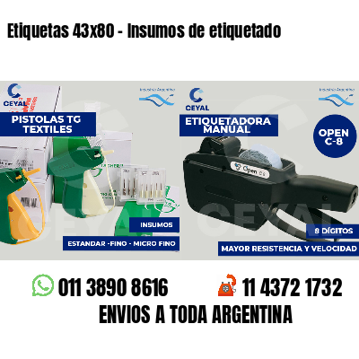 Etiquetas 43x80 - Insumos de etiquetado