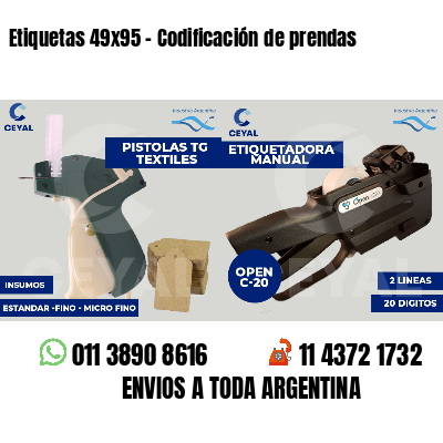 Etiquetas 49x95 - Codificación de prendas