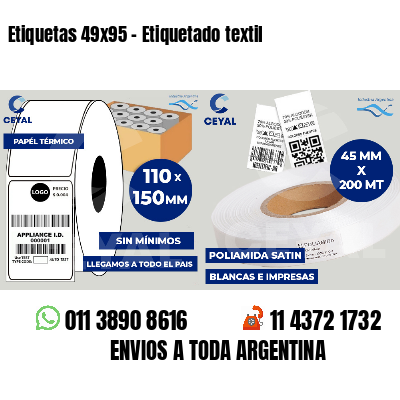 Etiquetas 49x95 - Etiquetado textil