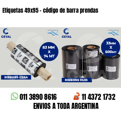 Etiquetas 49x95 - código de barra prendas