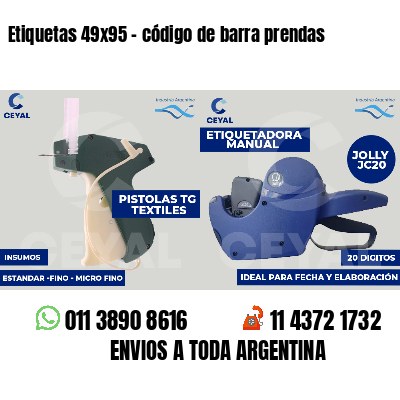 Etiquetas 49x95 - código de barra prendas