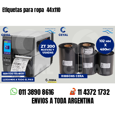 Etiquetas para ropa 44x110