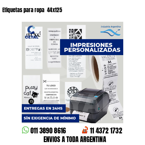 Etiquetas para ropa  44x125