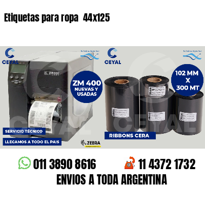 Etiquetas para ropa  44x125