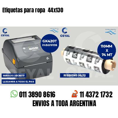 Etiquetas para ropa  44x130