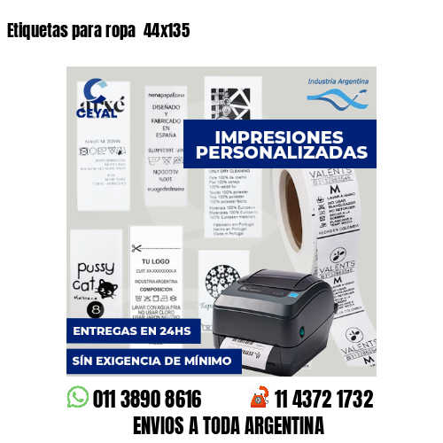 Etiquetas para ropa  44x135