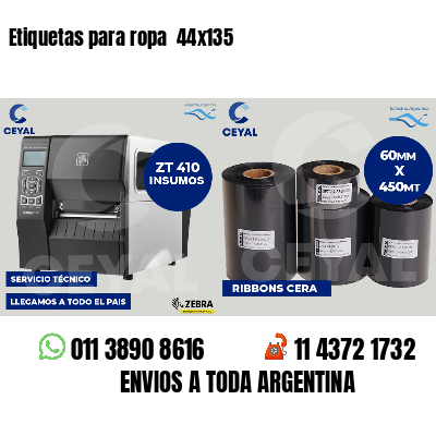 Etiquetas para ropa  44x135