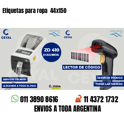 Etiquetas para ropa 44x150