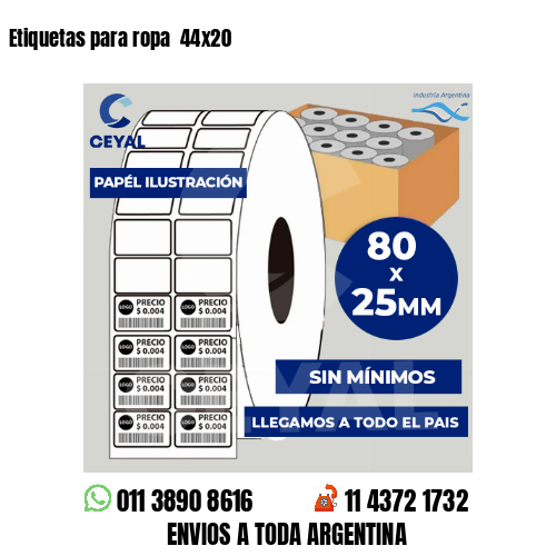 Etiquetas para ropa  44×20