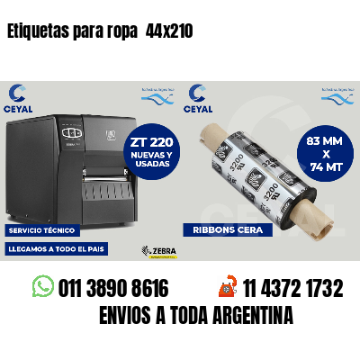 Etiquetas para ropa  44x210