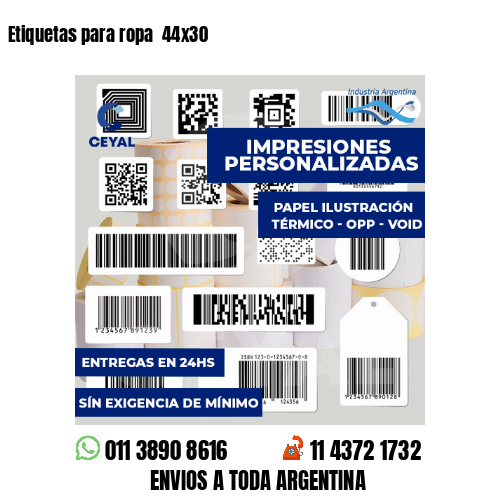 Etiquetas para ropa  44x30