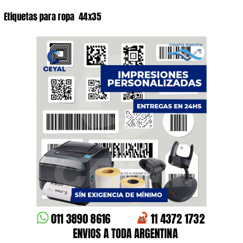 Etiquetas para ropa  44x35