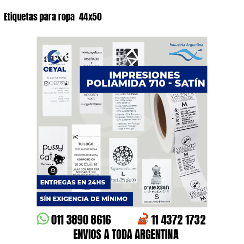 Etiquetas para ropa  44x50