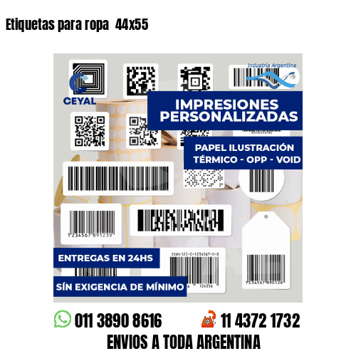 Etiquetas para ropa  44x55
