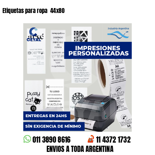 Etiquetas para ropa  44x80