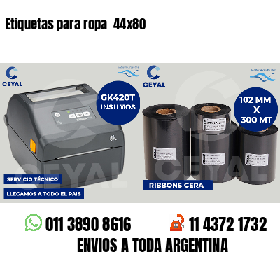 Etiquetas para ropa 44x80
