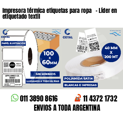 Impresora térmica etiquetas para ropa - Líder en etiquetado textil