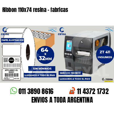 Ribbon 110x74 resina - fabricas