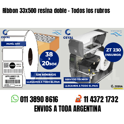 Ribbon 33x500 resina doble - Todos los rubros