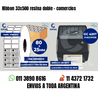 Ribbon 33x500 resina doble - comercios