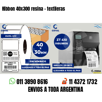 Ribbon 40x300 resina - textileras