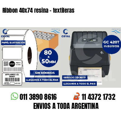 Ribbon 40x74 resina - textileras