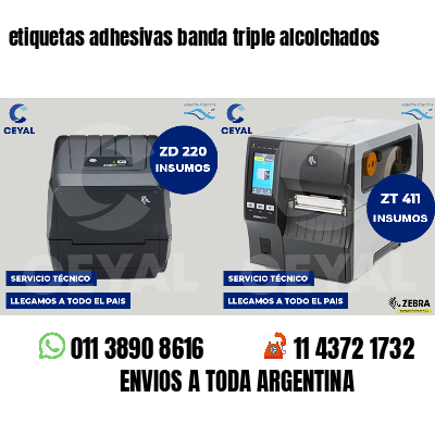 etiquetas adhesivas banda triple alcolchados
