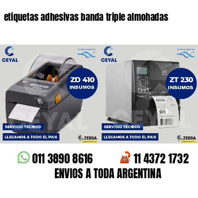 etiquetas adhesivas banda triple almohadas