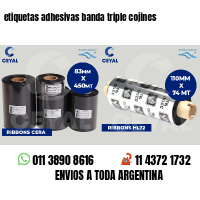 etiquetas adhesivas banda triple cojines