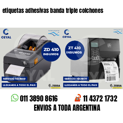 etiquetas adhesivas banda triple colchones