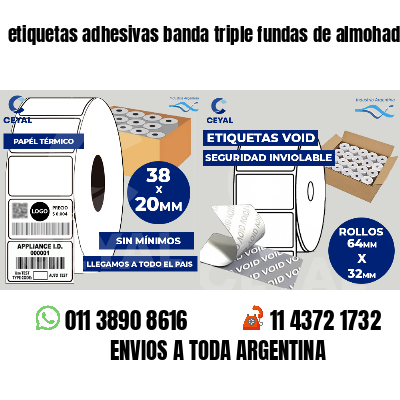 etiquetas adhesivas banda triple fundas de almohadas