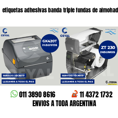 etiquetas adhesivas banda triple fundas de almohadas