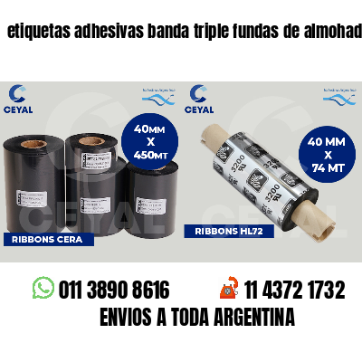 etiquetas adhesivas banda triple fundas de almohadones
