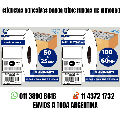 etiquetas adhesivas banda triple fundas de almohadones