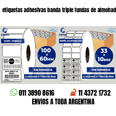 etiquetas adhesivas banda triple fundas de almohadones