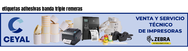 etiquetas adhesivas banda triple remeras