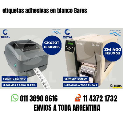 etiquetas adhesivas en blanco Bares