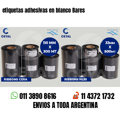 etiquetas adhesivas en blanco Bares